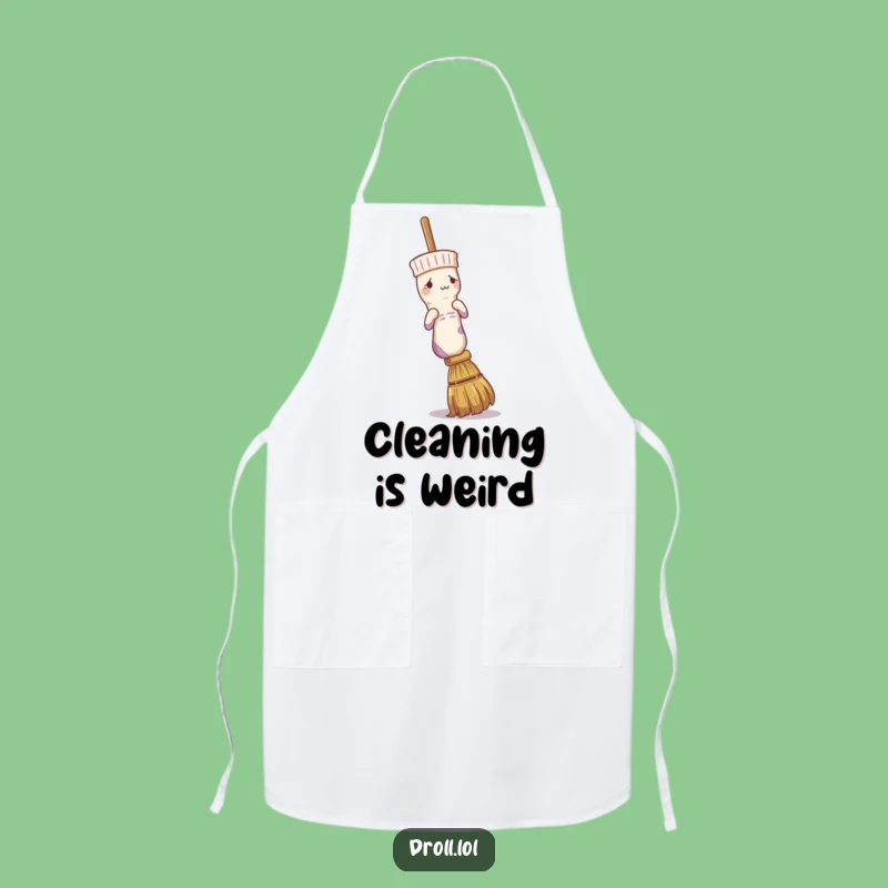 Funny Confused Sock Broom Apron - Cook with Comical Confusion