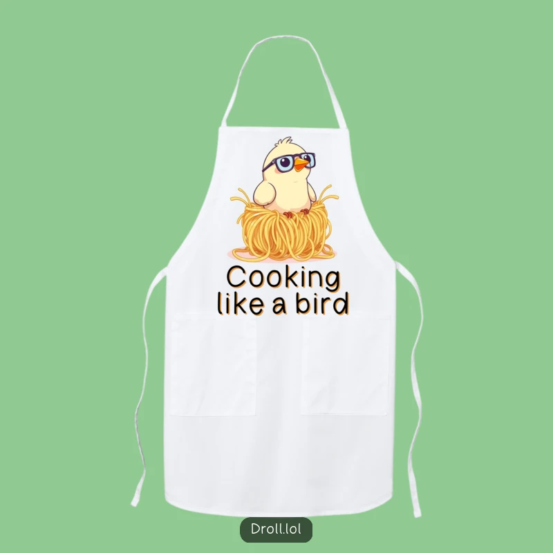 Funny Bird Spaghetti Nest Apron: Cook Up Laughs with Hilarious Kitchen Style!