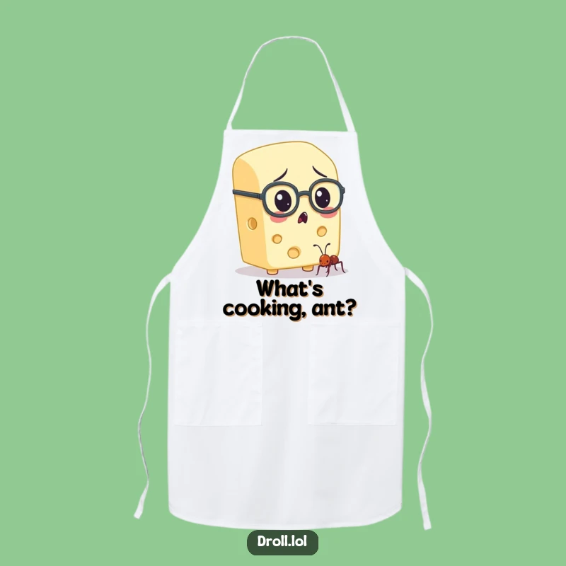 Funny Cheese & Ant Spectacles Apron - Cook with Wit, Hilarious Kitchen Gift