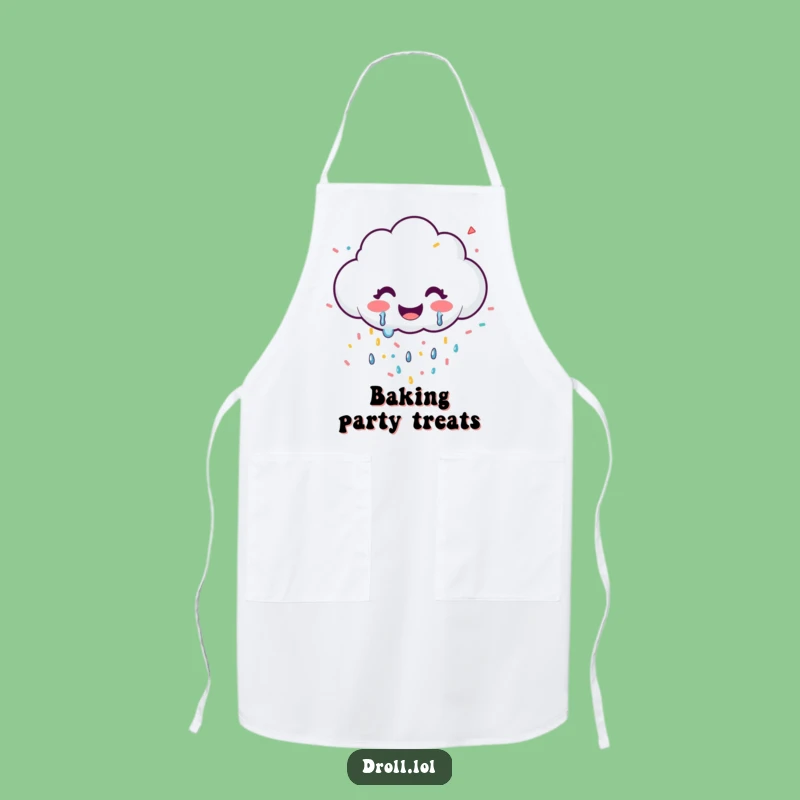 Funny Happy Cloud Confetti Apron - Cook with a Smile & Sparkle!