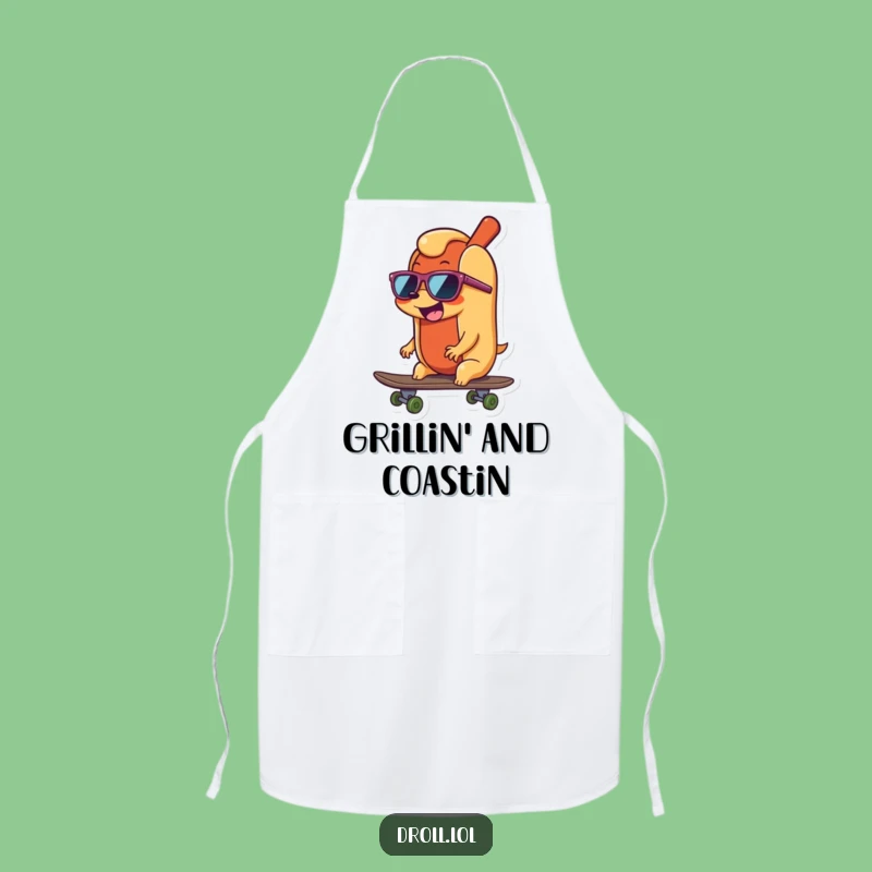 Funny Hot Dog Skater Apron: Cook with Coolness and Wiener Wit