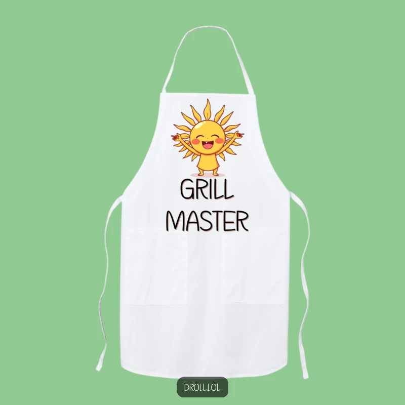 Funny Laughing Sun Yoga Apron: Chef's Cosmic Stretching Rays' Fun Gift