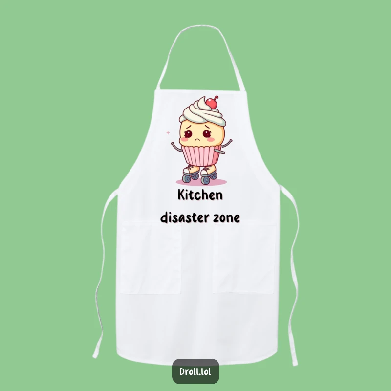 Funny Roller Skate Cupcake Apron: Bewildered Baker, Kitchen Fun Gift!