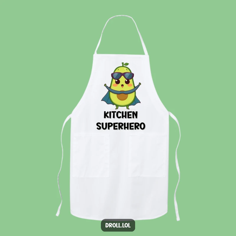 Funny Avocado Superhero Apron - Cook Like a Healthy Hero
