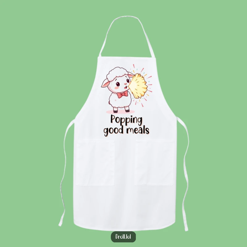 Funny Surprised Sheep Bowtie Apron: Cook Up Laughs with Festive Style!