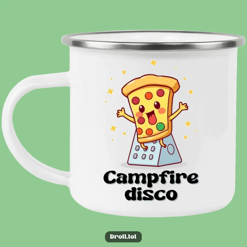 Funny Pizza Disco Camping Mug - Fuel Your Adventures with Flavor and Fun