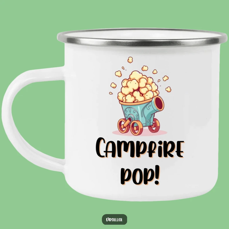 Funny Popcorn Cannon Camping Mug - Rugged and Hilarious for Outdoor Adventures