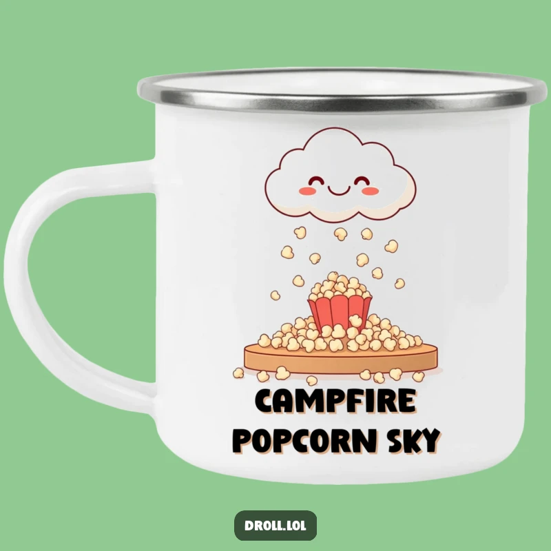 Durable Funny Happy Cloud Popcorn Camping Mug - Outdoor Snack Humor