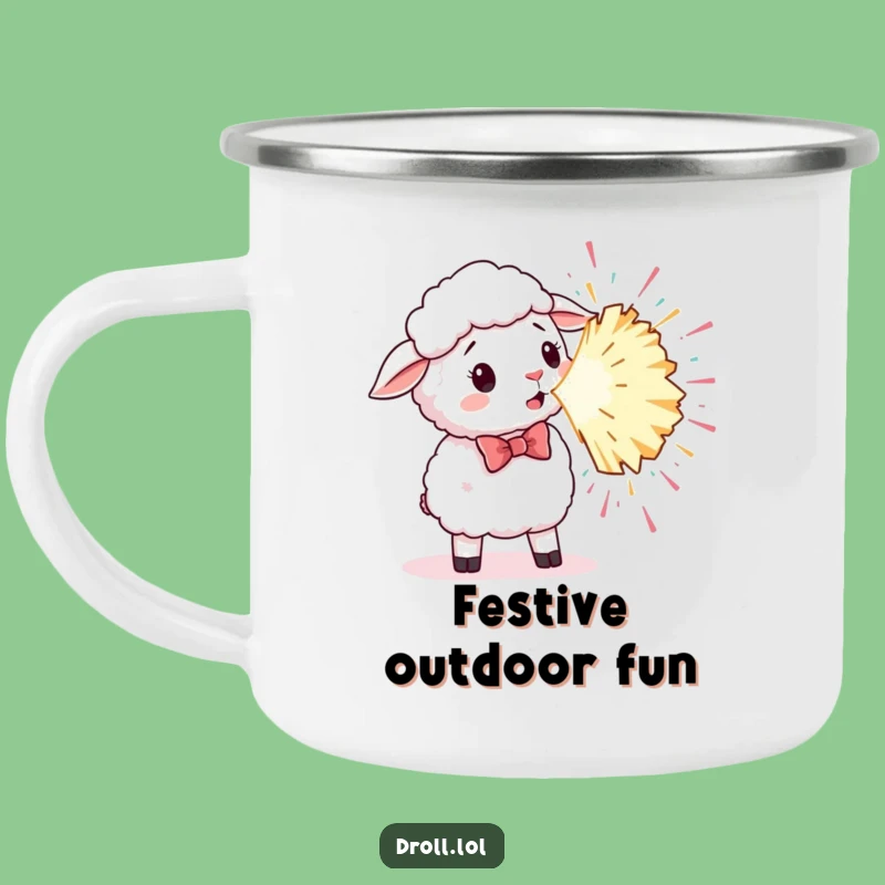 Funny Surprised Sheep Bowtie Camping Mug: Sip Laughs at the Party!
