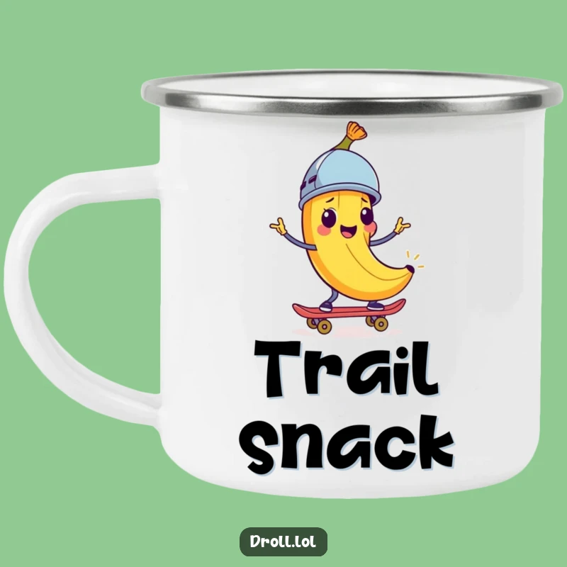 Funny Banana Peel Skater Camping Mug: Adventure Sips Outdoors - Hilarious Gift!