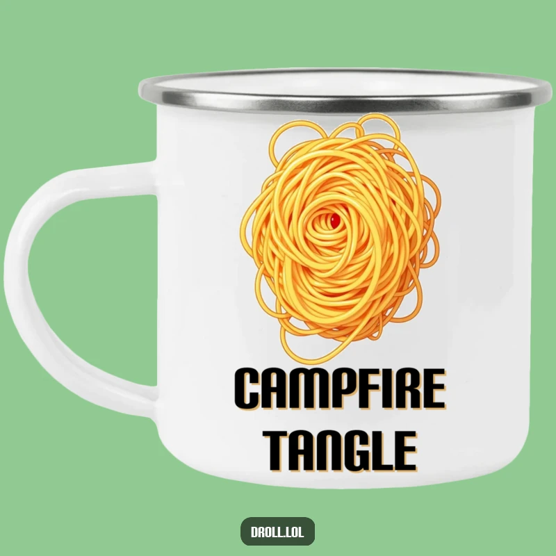 Funny Spaghetti Swirl Camping Mug: Mealtime Untangling Pasta's Outdoor Treat Gift