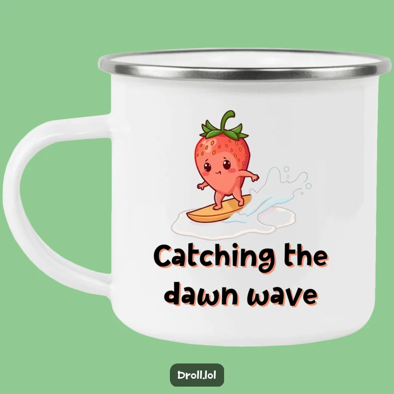 Funny Strawberry Surfing Camping Mug: Enjoy Your Drinks Outdoors with This Hilarious Cup