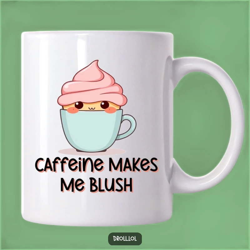 Funny Blushing Cupcake Mug - Sweet & Shy Coffee Lover Gift