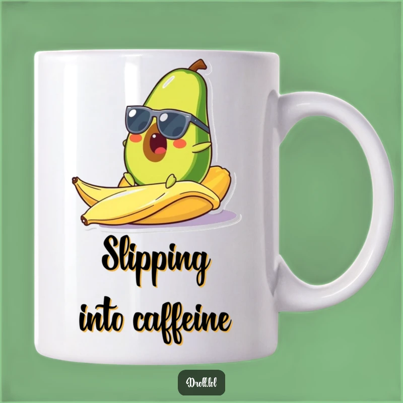 Funny Avocado Sunglasses Mug: Slipping Fruit Humor, Hilarious Gift For Foodies