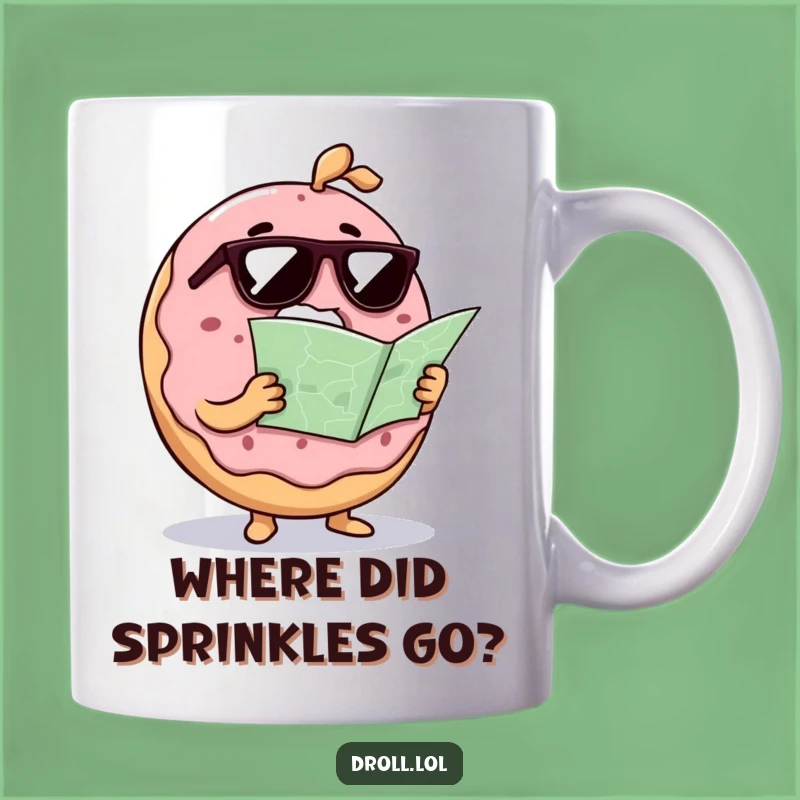 Funny Confused Donut Map Mug: A Hilarious Lost Treat Gift for Navigators