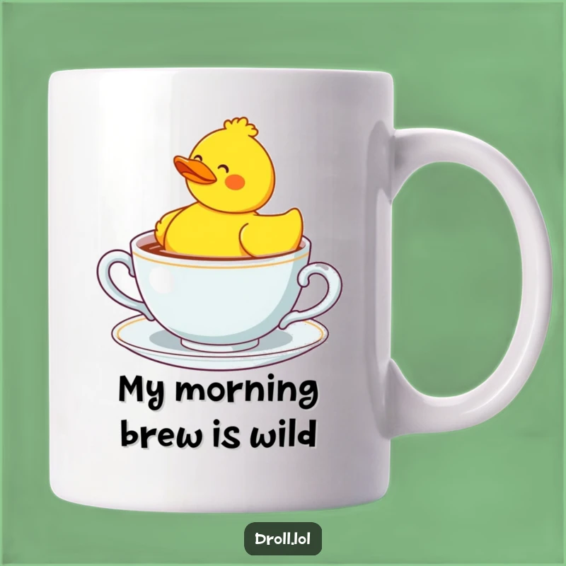 Funny Confused Rubber Duck Teacup Mug - Hilarious Gift for Duck Lovers!