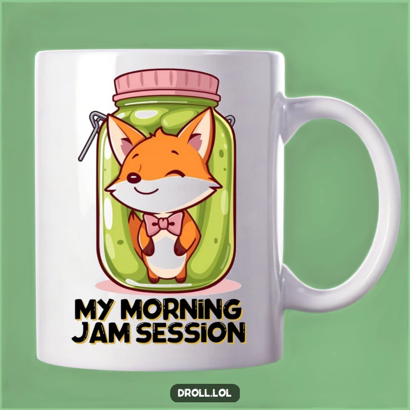 Funny Fox Pickle Jar Mug: A Hilarious Predicament for a Dapper Fox