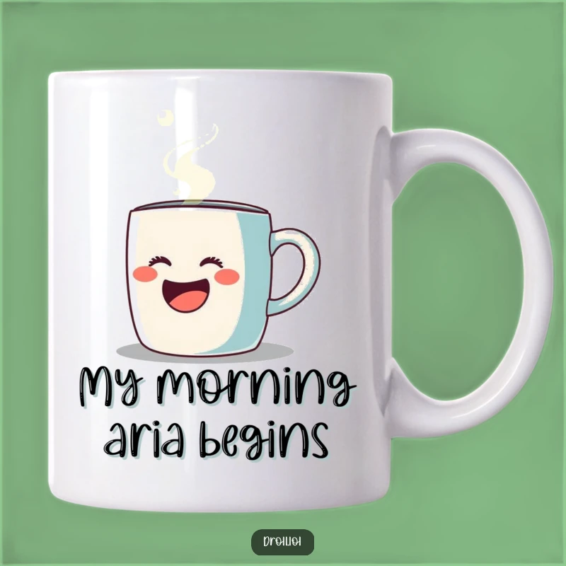 Funny Opera Mug: Joyful Coffee Cup Serenading with Steam, Perfect Humorous Gift