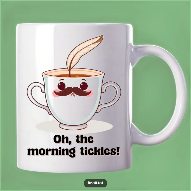 Funny Teacup Mustache Mug: Surprised Tickle Gift for Tea Lovers