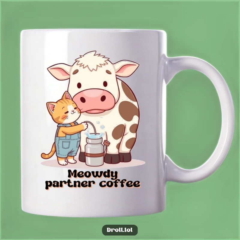 Funny Cat Milking Cow Mug - Hilarious Farm Humor Gift for Cat Lovers!