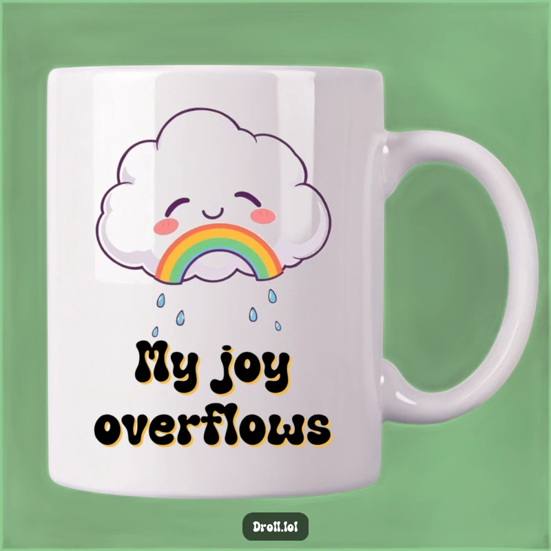 Funny Joyful Cloud Mug: Rainbow Tears, a Happy and Funny Gift!