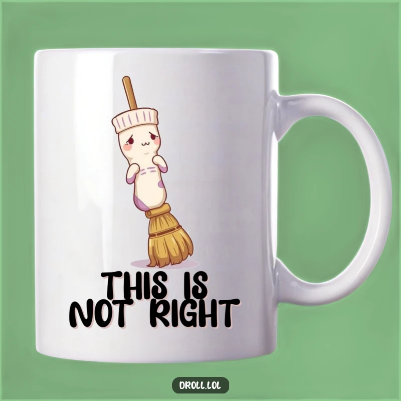 Funny Confused Sock Broom Mug - A Hilarious Gift for Laundry Day Woes