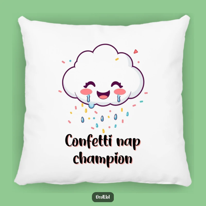 Funny Happy Cloud Confetti Pillow - Cozy Joy & Hilarious Decor!
