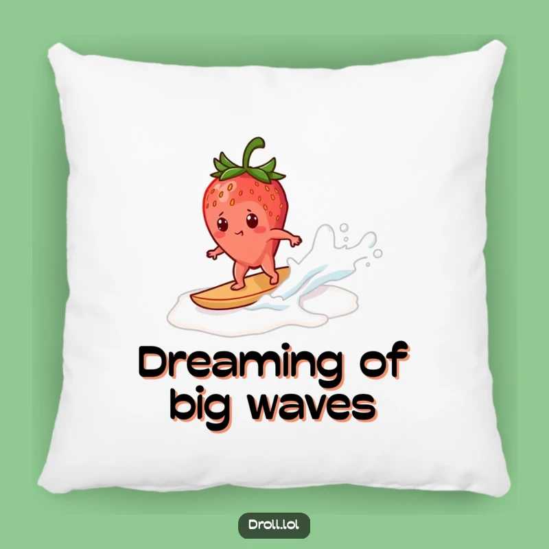 Funny Strawberry Surfing Pillow: Snuggle Up with This Hilarious and Adorable Accent