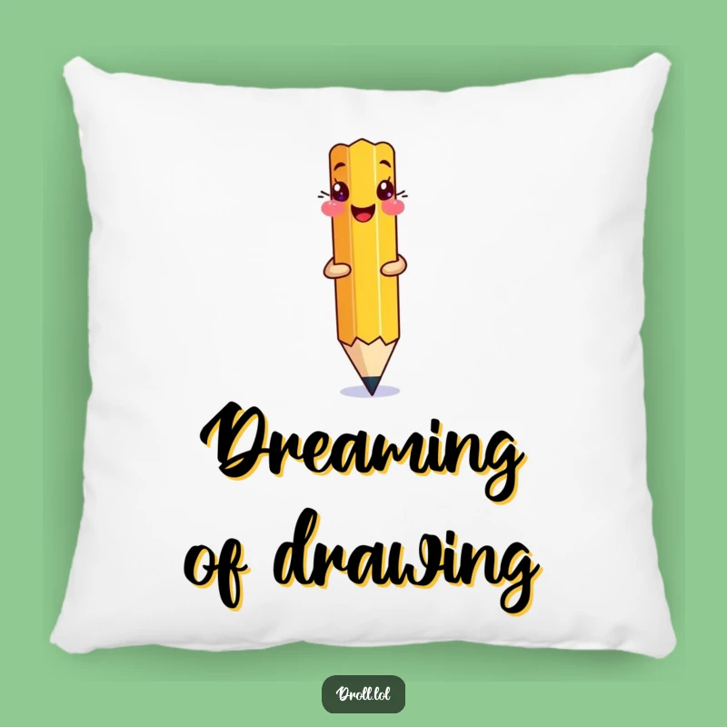 Funny Pencil Drawing Pillow: Cozy Artist's Self-Creation Cushion