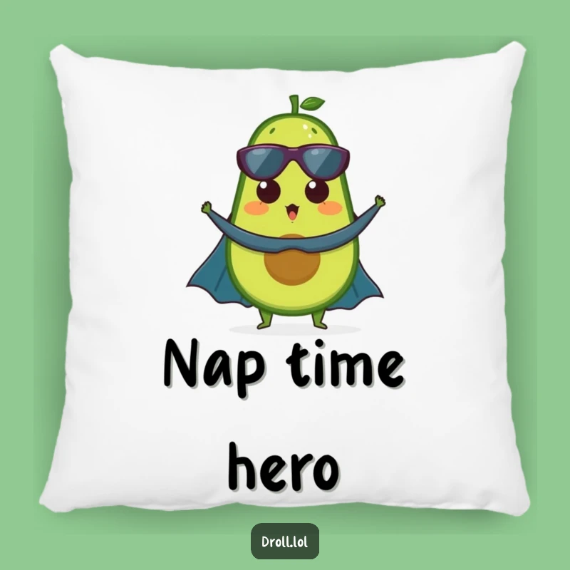Funny Avocado Superhero Pillow - Comfy Pillow for Healthy Hero Naps