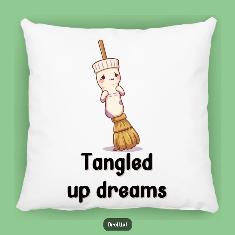 Funny Confused Sock Broom Pillow - Comfort Meets Comedy