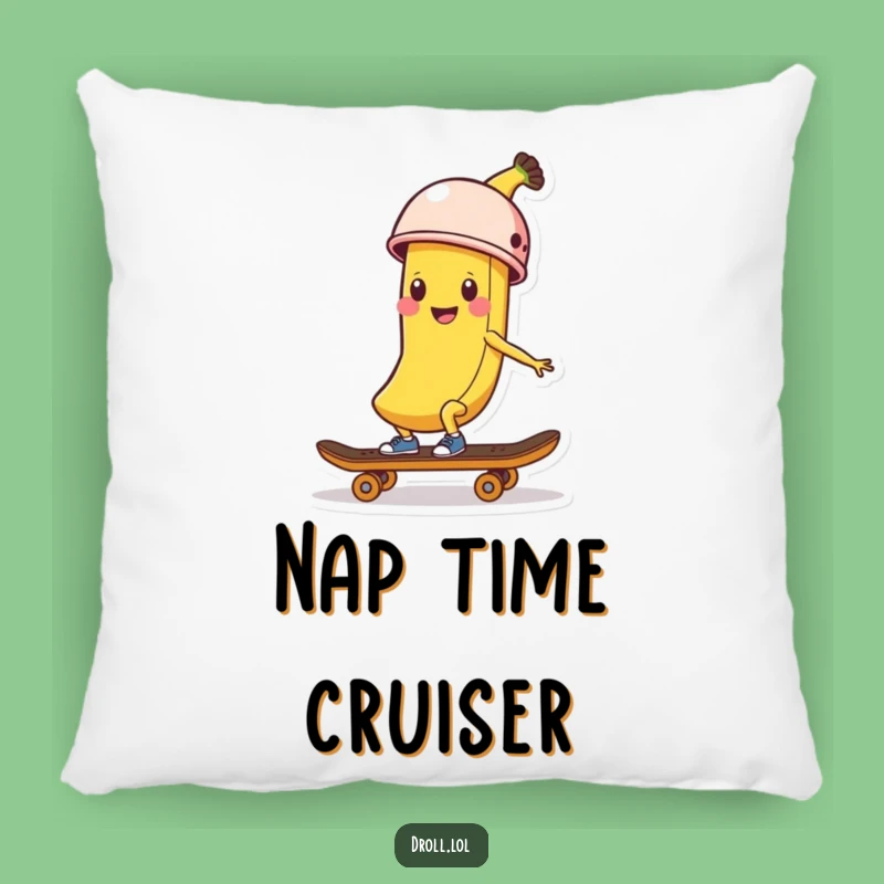 Funny Banana Skater Pillow: Comfy Helmeted Peel, Perfect Gift for Cozy Laughs