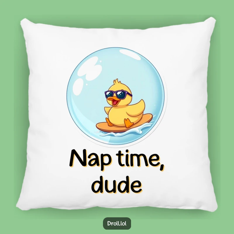 Funny Rubber Duck Surfing Bubble Pillow: Cozy Comfort with Hilarious Style