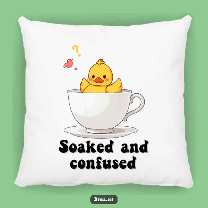 Funny Confused Duck Teacup Pillow - Comfy & Hilarious Home Decor Gift!