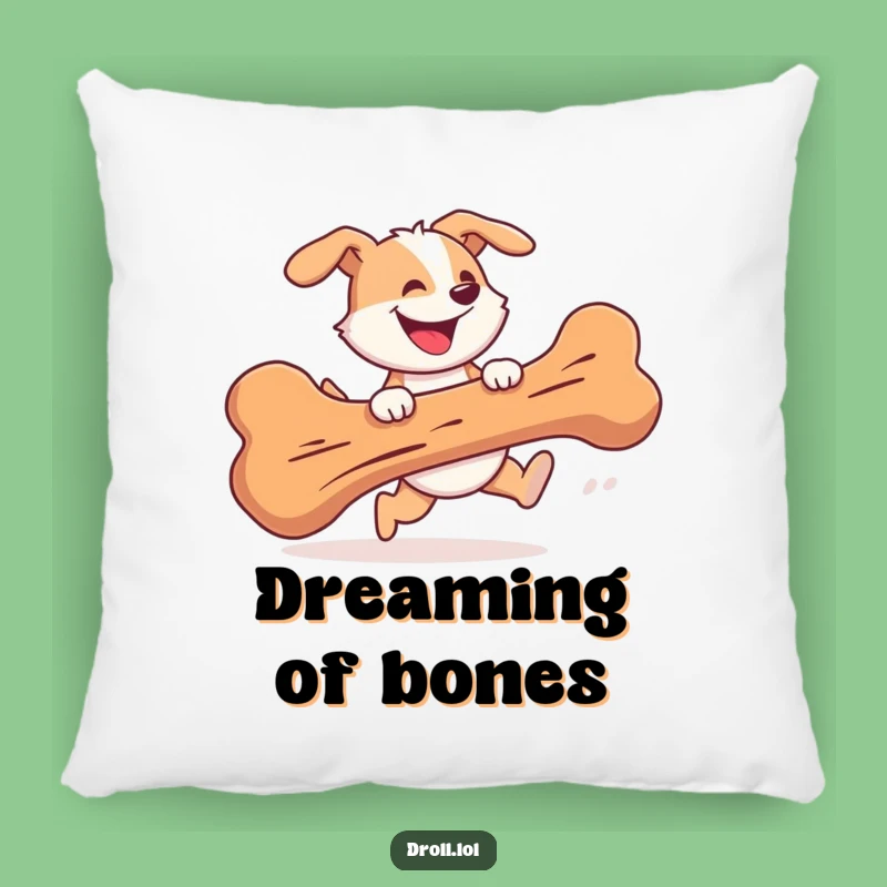 Soft Funny Dog Bone Pillow: Cozy Pursuit - Hilarious Gift!