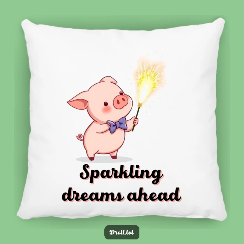 Funny Piglet Sparkler Throw Pillow - Cozy & Hilarious Celebration Gift!