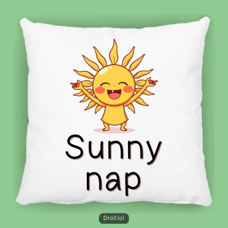 Funny Laughing Sun Yoga Pillow: Cozy Cosmic Stretching Rays' Comfort Gift