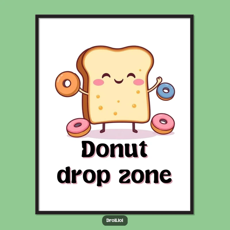 Funny Toast Donut Juggling Digital Print: Cheerful Art, Instant Decor Gift!