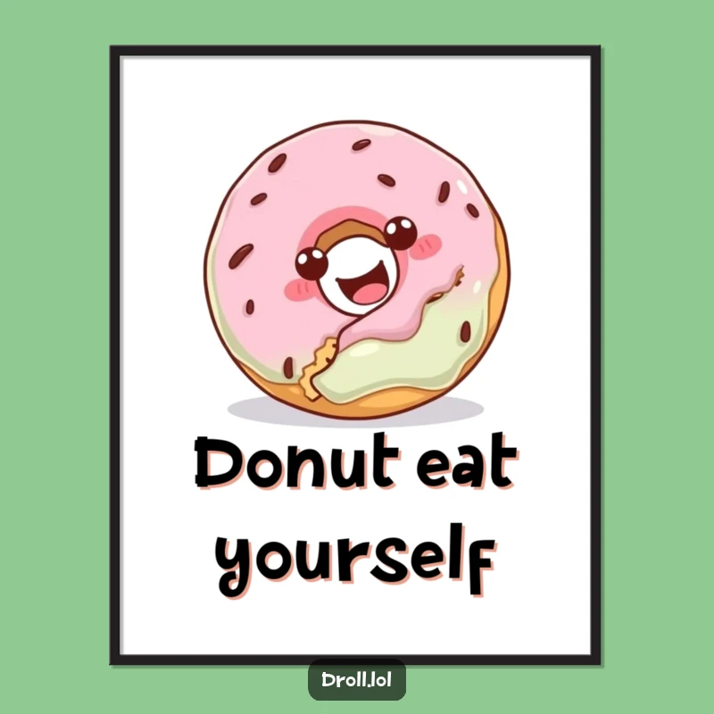 Funny Donut Cookie Bite Digital Art - Instant Humor for Your Walls