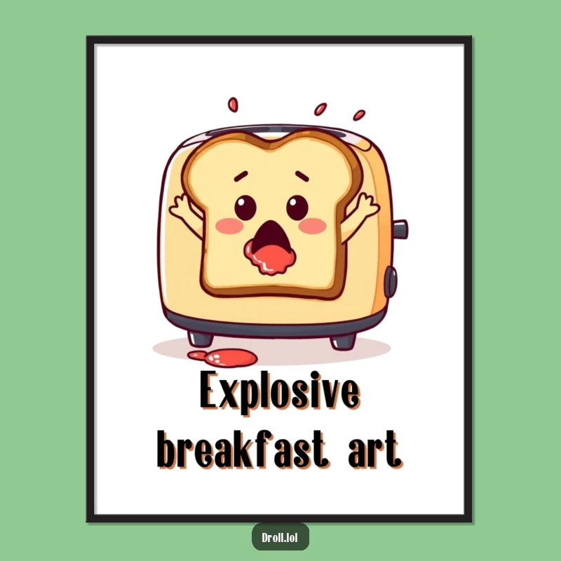 Funny Toast Leap Digital Art - Dramatic Breakfast Decor with Jam Splatter Gift