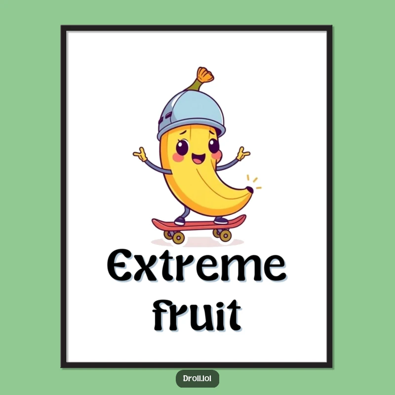 Funny Banana Peel Skater Digital Art: Instant Adventure - Hilarious Gift!