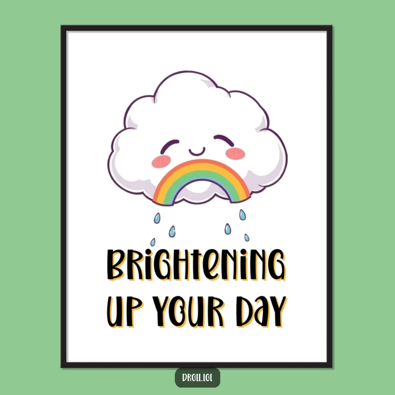 Funny Joyful Cloud Digital Art: Bring Happiness with this Rainbow Art
