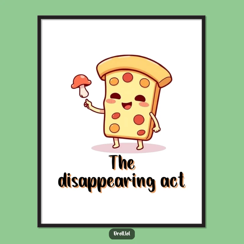 Funny Pizza Magic Print: Smug Slice Levitation Art, Instant Funny Gift Download