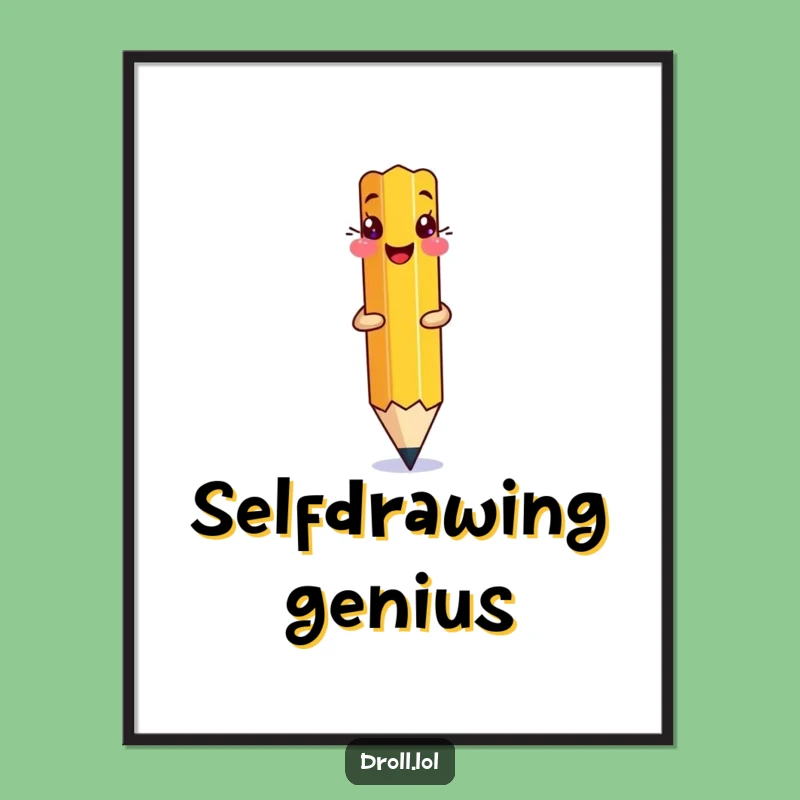 Funny Pencil Drawing Digital Art: Hilarious Meta Art Print for Instant Inspiration