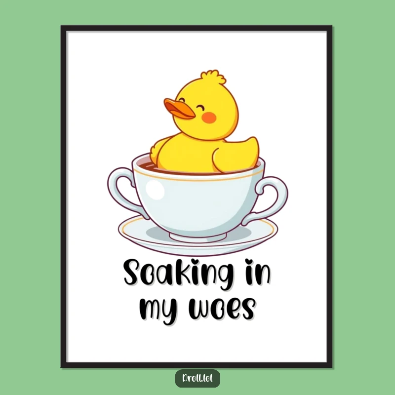 Funny Confused Duck Teacup Digital Art - Instant Hilarious Decor!