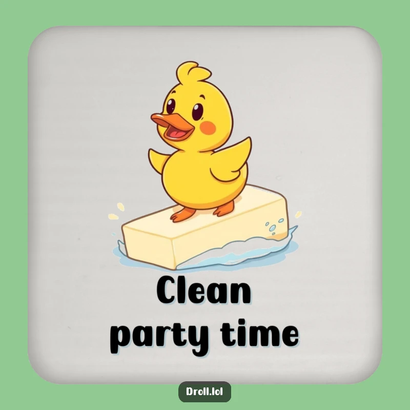 Funny Surfing Duck Coaster: Soap Rider Drink Protector, Hilarious Gift