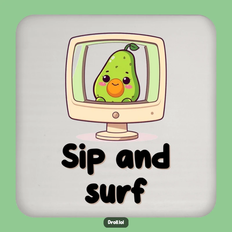 Funny Avocado Computer Coasters - Nerdy Tech Set for Hilarious Tables Gift