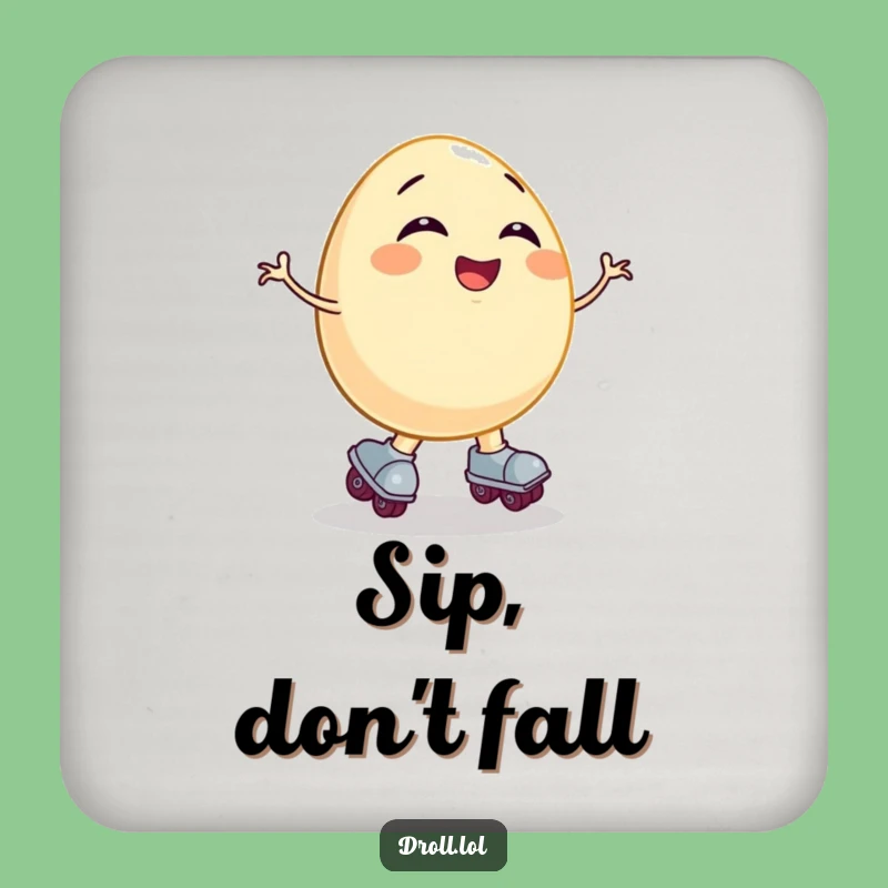 Funny Giggling Egg Roller Skate Coaster Set - Hilarious Fall Protection