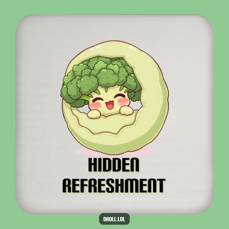 Funny Hidden Broccoli Coaster: Giggle Veggie Drink Protector, Hilarious Gift