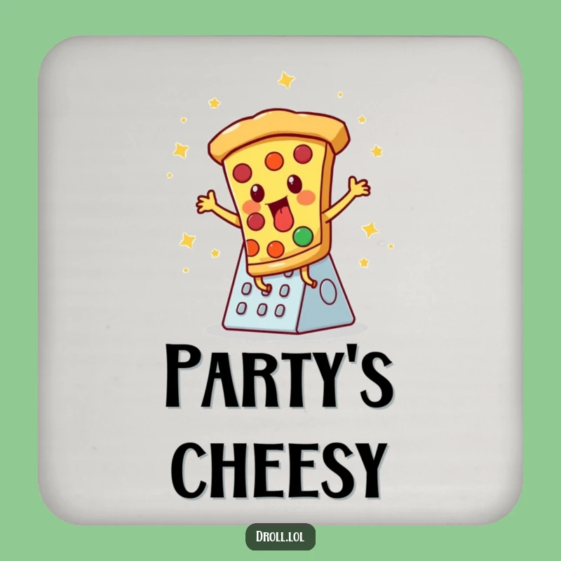 Funny Pizza Disco Coaster - Protect Surfaces with Dance Floor Fun